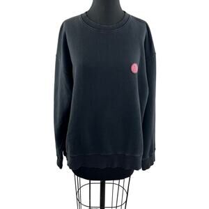 NUDIE JEANS CO Black Cotton Lukas NJCO Pink Circle Pullover Sweatshirt Sz XL